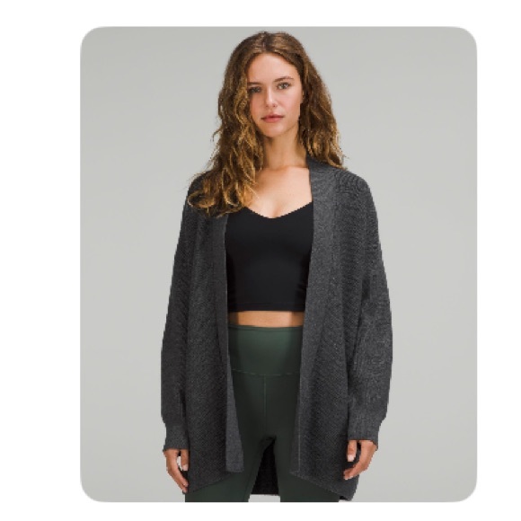 lululemon athletica | Sweaters | Lululemon Merino Woolblend Ribbed Long  Wrap Sweater | Poshmark